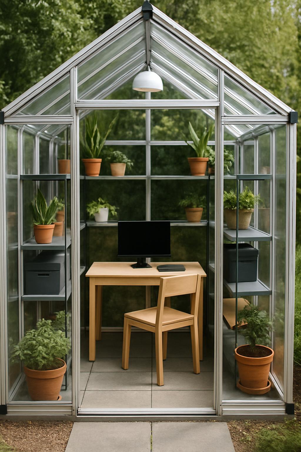 Tiny Office Ideas Within Aluminum Greenhouses